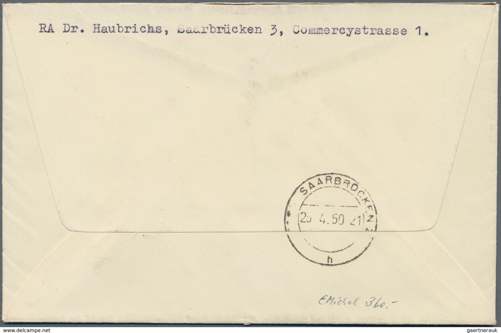 Saarland (1947/56): 1950, 15+5 Fr Kolping U. 15+5 Fr IBASA MiF Auf R-Brief + 15+5 Fr IBASA U. RK A. - Unused Stamps