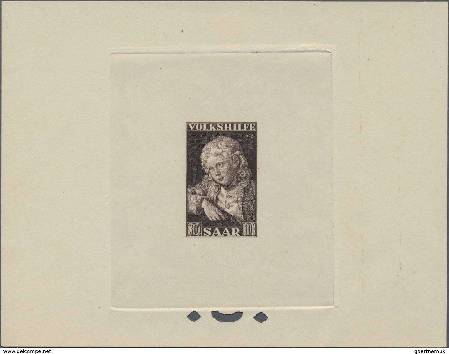 Saarland (1947/56): 1952, Volkshilfe-Satz Kpl. Auf 3 Vorlage-Blöcke In Schwarz Format 140x110 Mit An - Unused Stamps