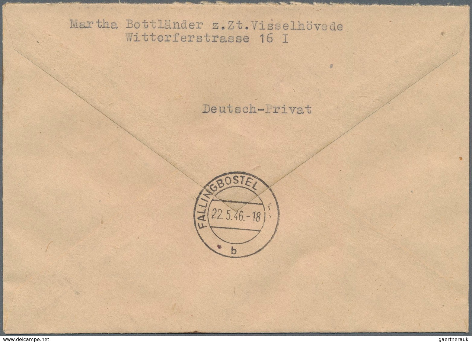 Bizone: 1946, AM-Post 8 Pf Und 1 RM Als Portogerechte Mischfrankatur Auf R-Brief Ab "VISSELHÖVEDE B - Other & Unclassified