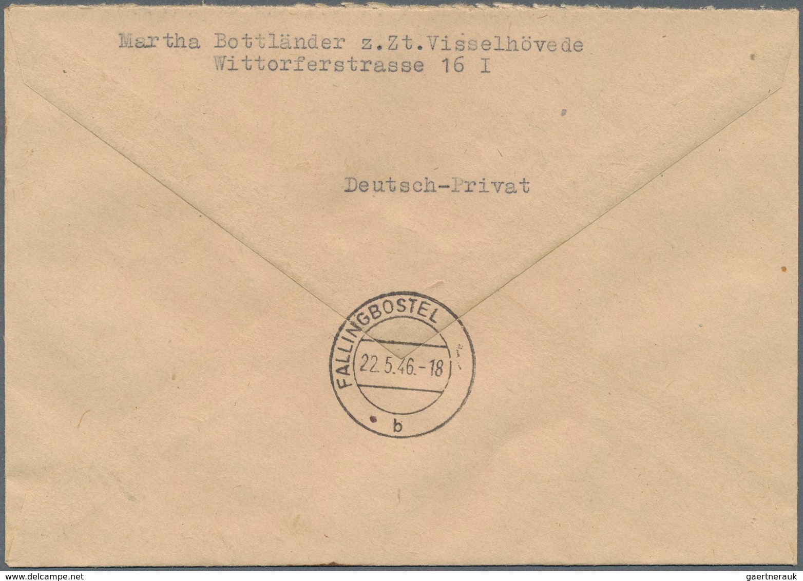 Bizone: 1946, AM-Post 8 Pf Und 1 RM Als Portogerechte Mischfrankatur Auf R-Brief Ab "VISSELHÖVEDE B - Andere & Zonder Classificatie