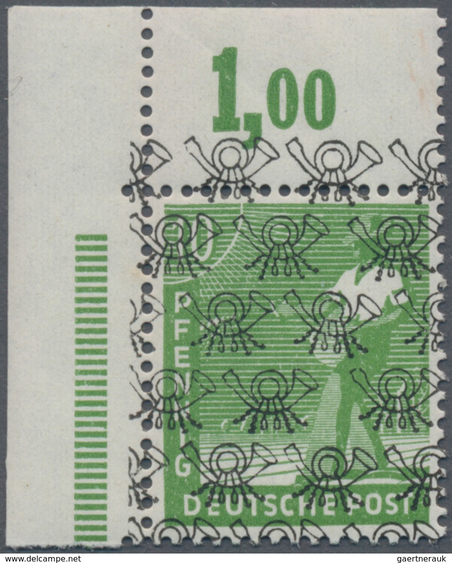Bizone: 1948, 10 Pf Netzaufdruck Aus Der Linken Oberen Bogenecke Durchgezähnt, Postfrisch, Mi 400.- - Autres & Non Classés