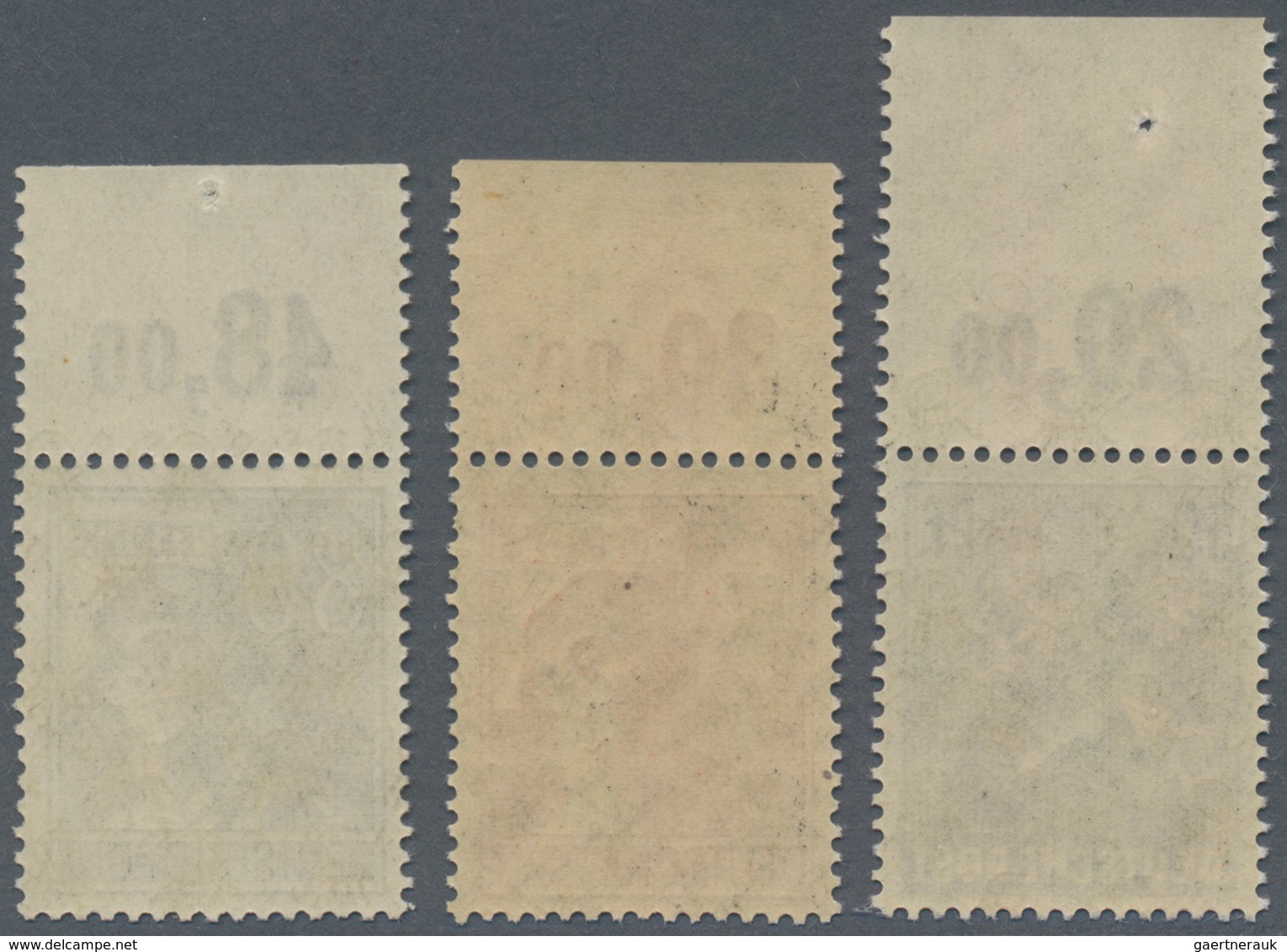 Bizone: 1948, 50 Pf, 60 Pf Und 80 Pf Netzaufdruck Je Vom Oberrand Durchgezähnt, Postfrisch, Mi 770.- - Sonstige & Ohne Zuordnung