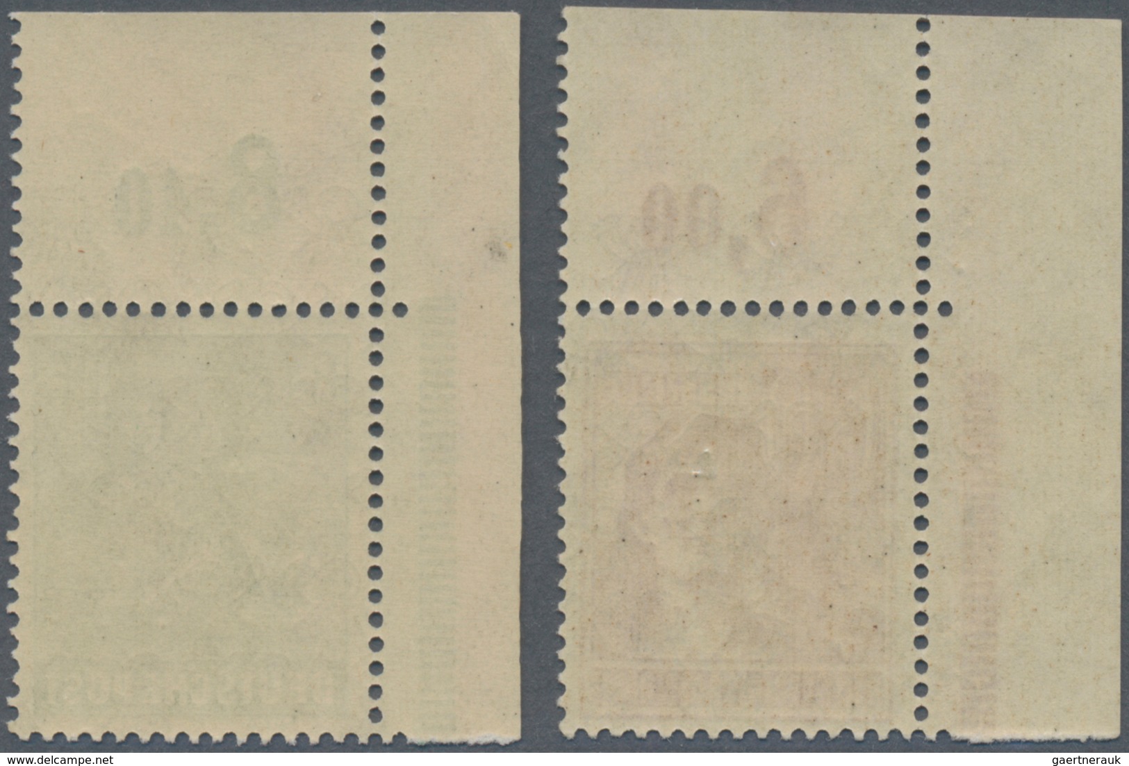 Bizone: 1948, 60 Pf Und 84 Pf Netzaufdruck Je Vom Eckrand Links Oben Durchgezähnt, Postfrisch, Mi 1. - Other & Unclassified
