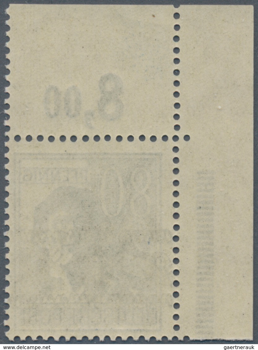 Bizone: 1948, 80 Pf Bandaufdruck Aus Der Linken Oberen Bogenecke Durchgezähnt, Postfrisch, Mi 350.- - Autres & Non Classés