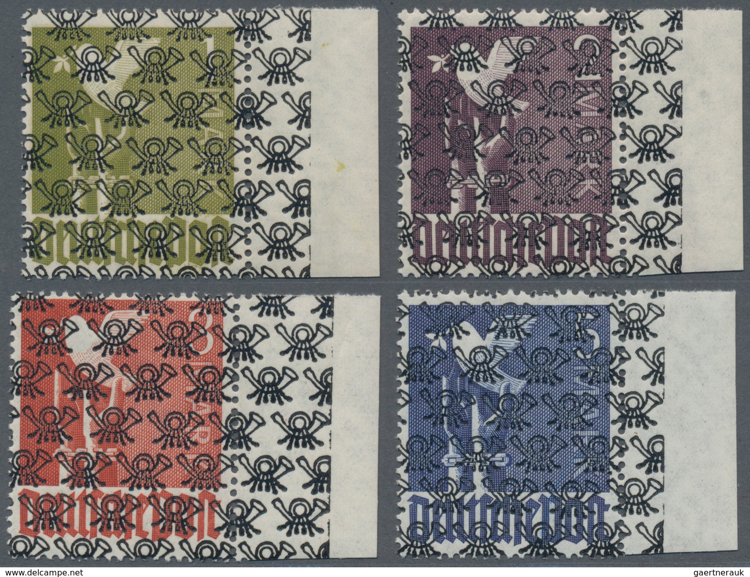 Bizone: 1948, Freimarken 1 M Bis 5 M Mit Posthörnchen-Netzaufdruck, Postfrisch, Einheitliche Luxusra - Altri & Non Classificati