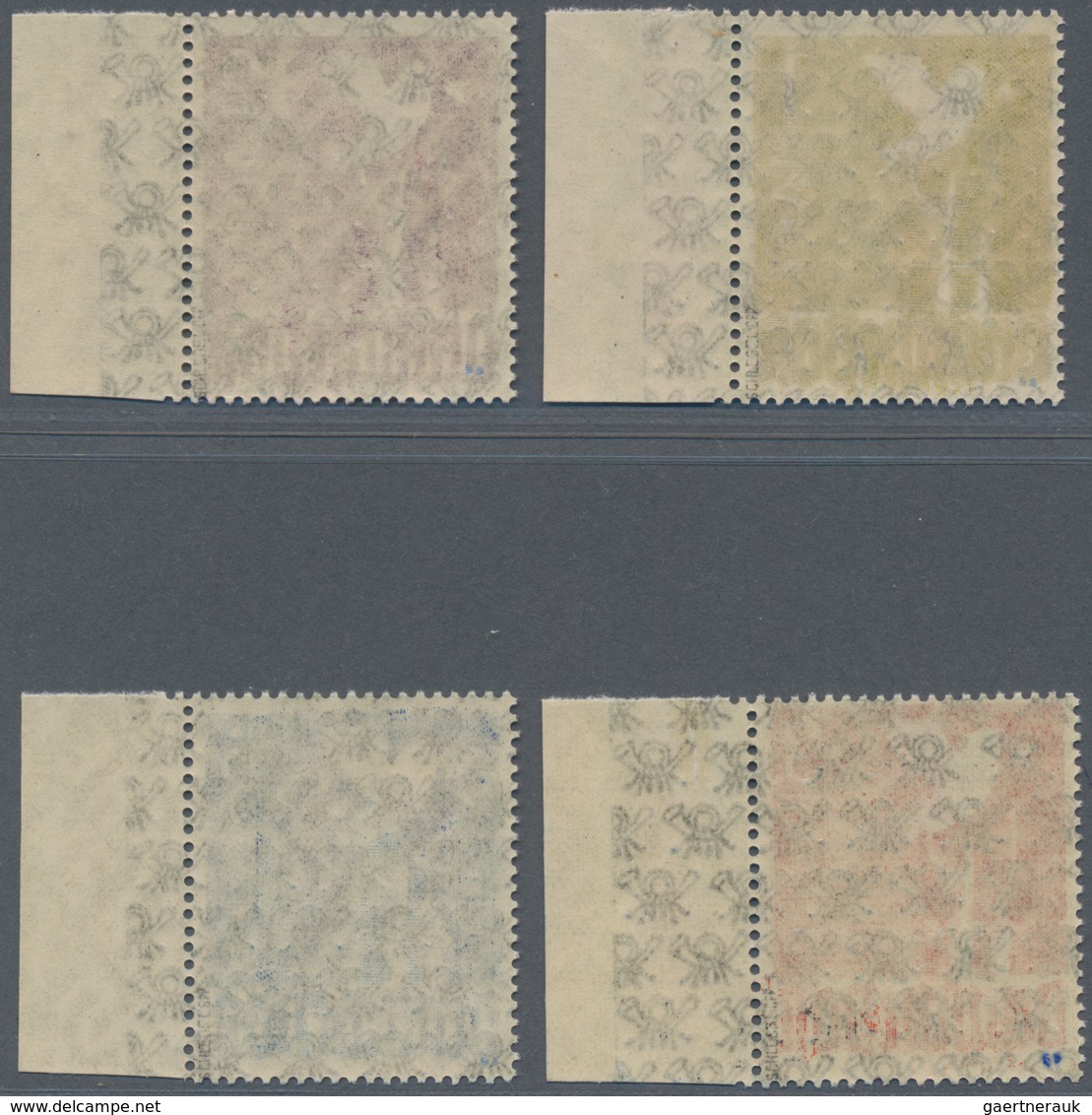 Bizone: 1948, Freimarken 1 M Bis 5 M Mit Posthörnchen-Netzaufdruck, Postfrisch, Einheitliche Luxusra - Autres & Non Classés