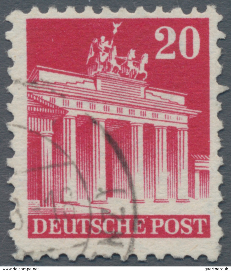 Bizone: 1948, 20 Pfg. Bauten Type "Z F", Gezähnt 11 1/4:11, Zart Eckgestempelt, Sehr Unregelmäßig Ge - Other & Unclassified