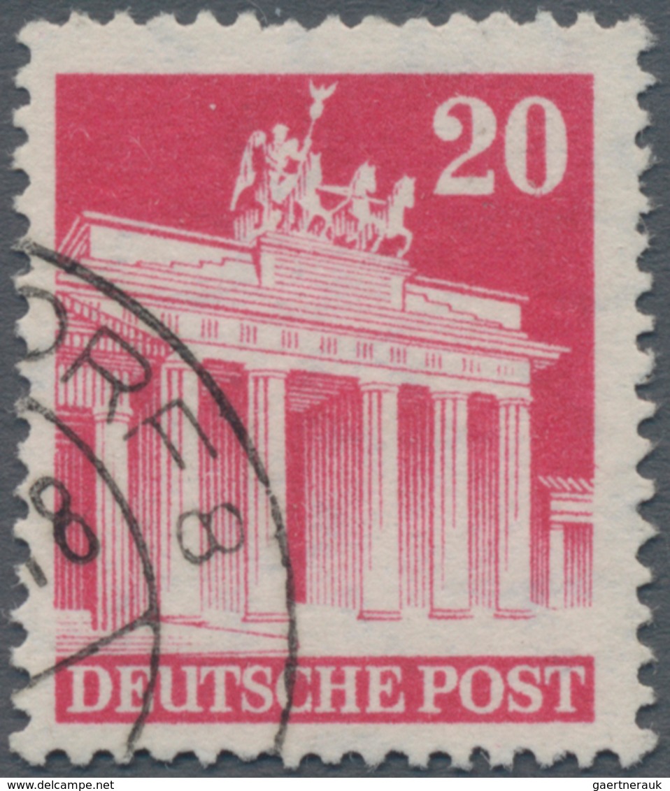 Bizone: 1948, Bautenserie: 20 Pf Brandenburger Tor Mit Sehr Seltenem Wasserzeichen Y, Kammzähnung 14 - Altri & Non Classificati