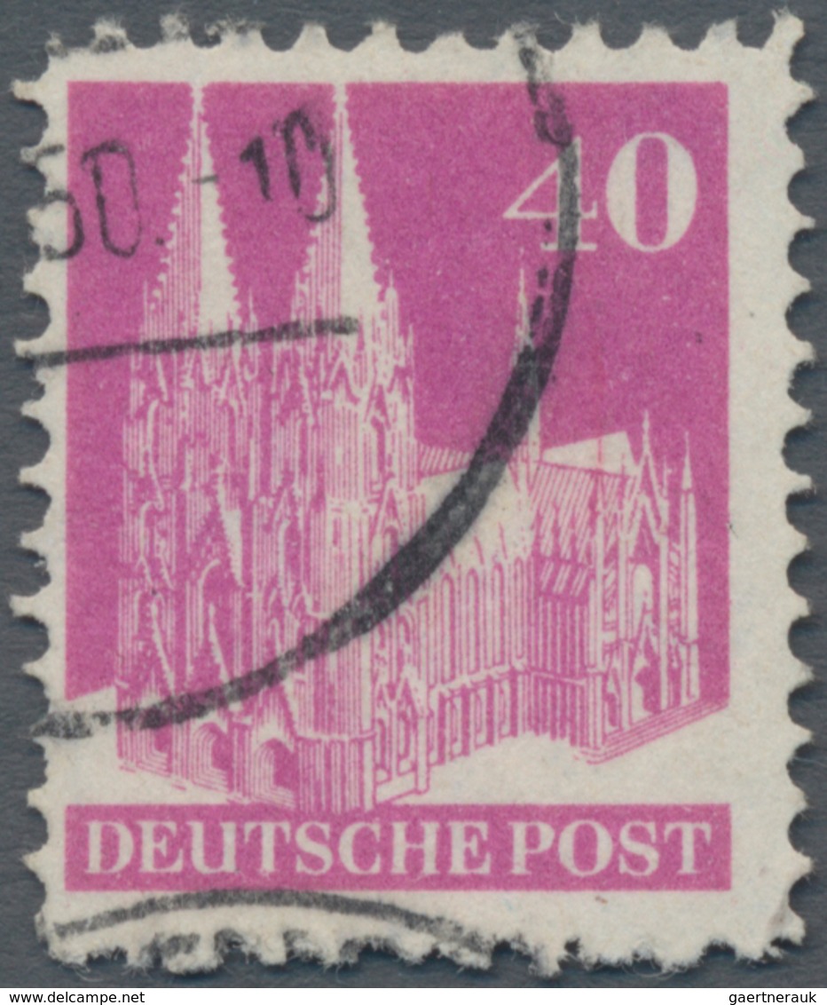 Bizone: 1948, 40 Pfg Kölner Dom, Type II Vom Bogenfeld 337-B Mit Wasserzeichen W Und Der Seltenen Zw - Autres & Non Classés