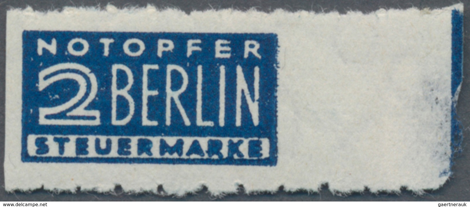 Bizone - Zwangszuschlagsmarken: 1948, 2 Pf Notopfermarke Mit Waager. Primitiven Durchstich Vom Recht - Andere & Zonder Classificatie