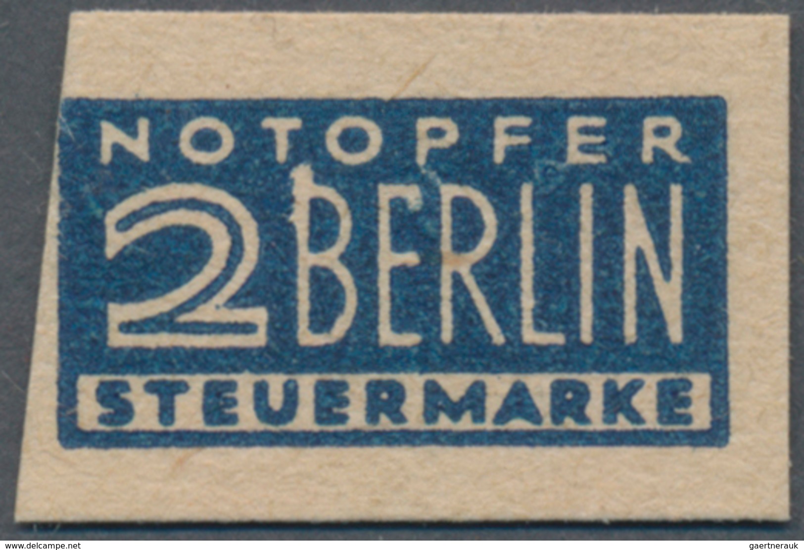 Bizone - Zwangszuschlagsmarken: 1948, 2 Pf Notopfermarke Geschnitten Aus Bogenfeld 15 Mit Druck Auf - Sonstige & Ohne Zuordnung