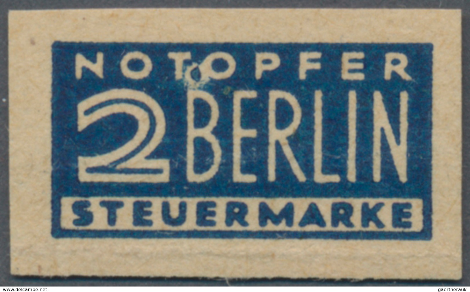 Bizone - Zwangszuschlagsmarken: 1948, 2 Pf Notopfermarke Geschnitten Mit Druck Auf Ungummiertem Sämi - Sonstige & Ohne Zuordnung