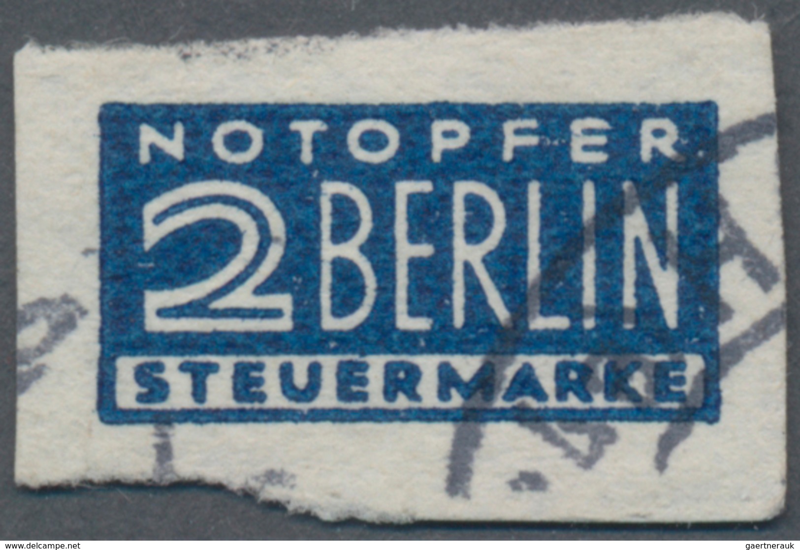 Bizone - Zwangszuschlagsmarken: 1948, 2 Pf Notopfermarke Geschnitten Entwertet Mit Hamburger Band-Ma - Autres & Non Classés