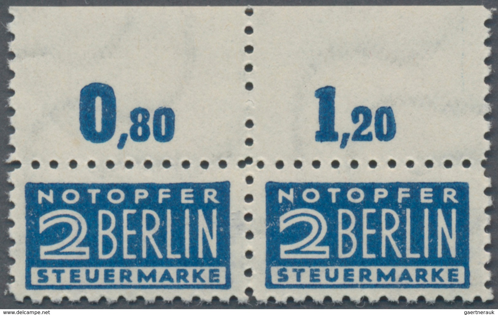 Bizone - Zwangszuschlagsmarken: 1948, 2 Pf Notopfermarke Im Waager. Paar Postfrisch, Gepr. BPP, Mi 5 - Autres & Non Classés