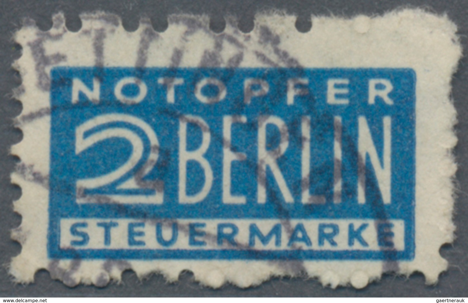 Bizone - Zwangszuschlagsmarken: 1948, 2 Pf Notopfermarke Mit Geklebter Papierbahn, Dadurch Zähnung T - Autres & Non Classés