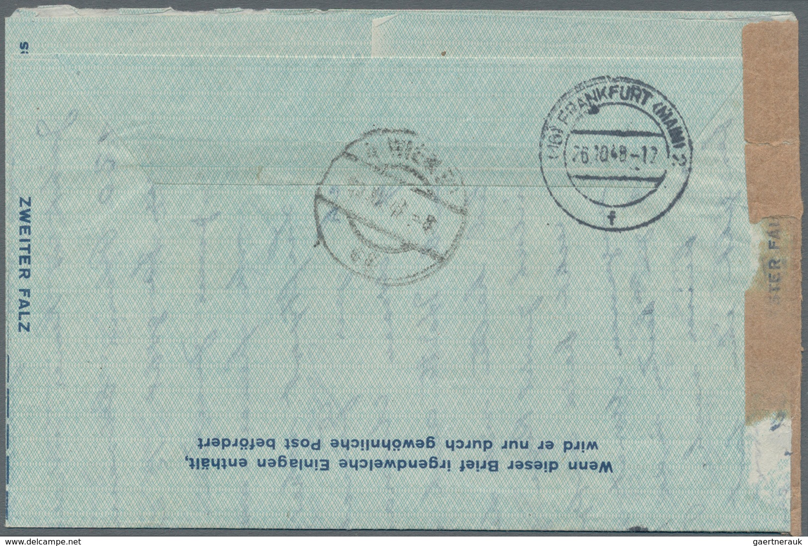 Bizone - Ganzsachen: 1948 Drei Luftpostbriefe Davon 2 Ganzsachen, 2x In Die USA Und Einmal Mit Zensu - Sonstige & Ohne Zuordnung