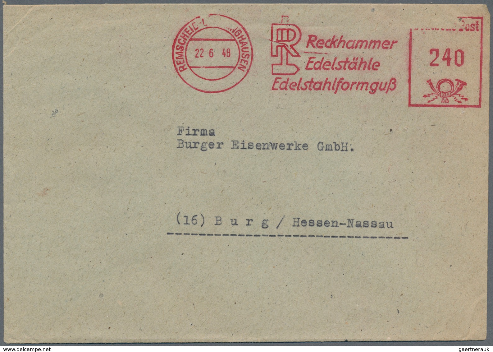 Bizone - Besonderheiten: 1948, ZEHNFACH-Absenderfreistempel: Konvolut Mit 4 Belegen, Dabei 240 Pf "R - Sonstige & Ohne Zuordnung