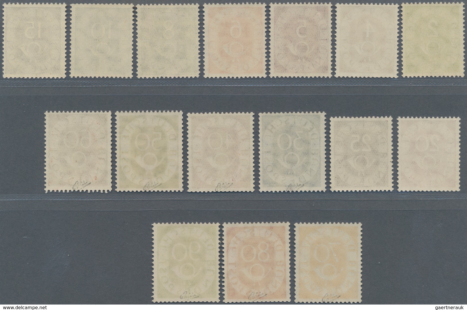 Bundesrepublik Deutschland: 1951, Freimarken-Serie 2 Pf - 90 Pf „Posthorn", Komplett In Sauberer Pos - Other & Unclassified