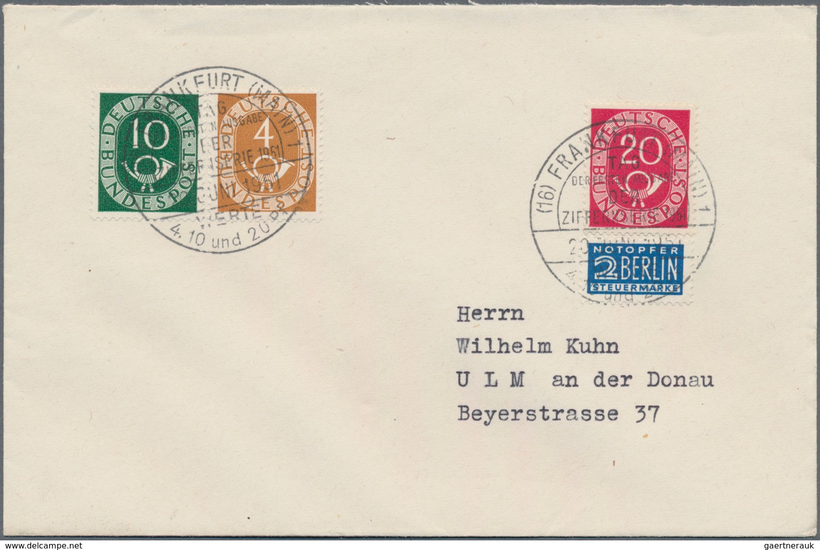 Bundesrepublik Deutschland: 1951/1952. Absolut perfekte Luxus FDC Serie. 5x "Sieger"-FDC's, 40+60 Pf