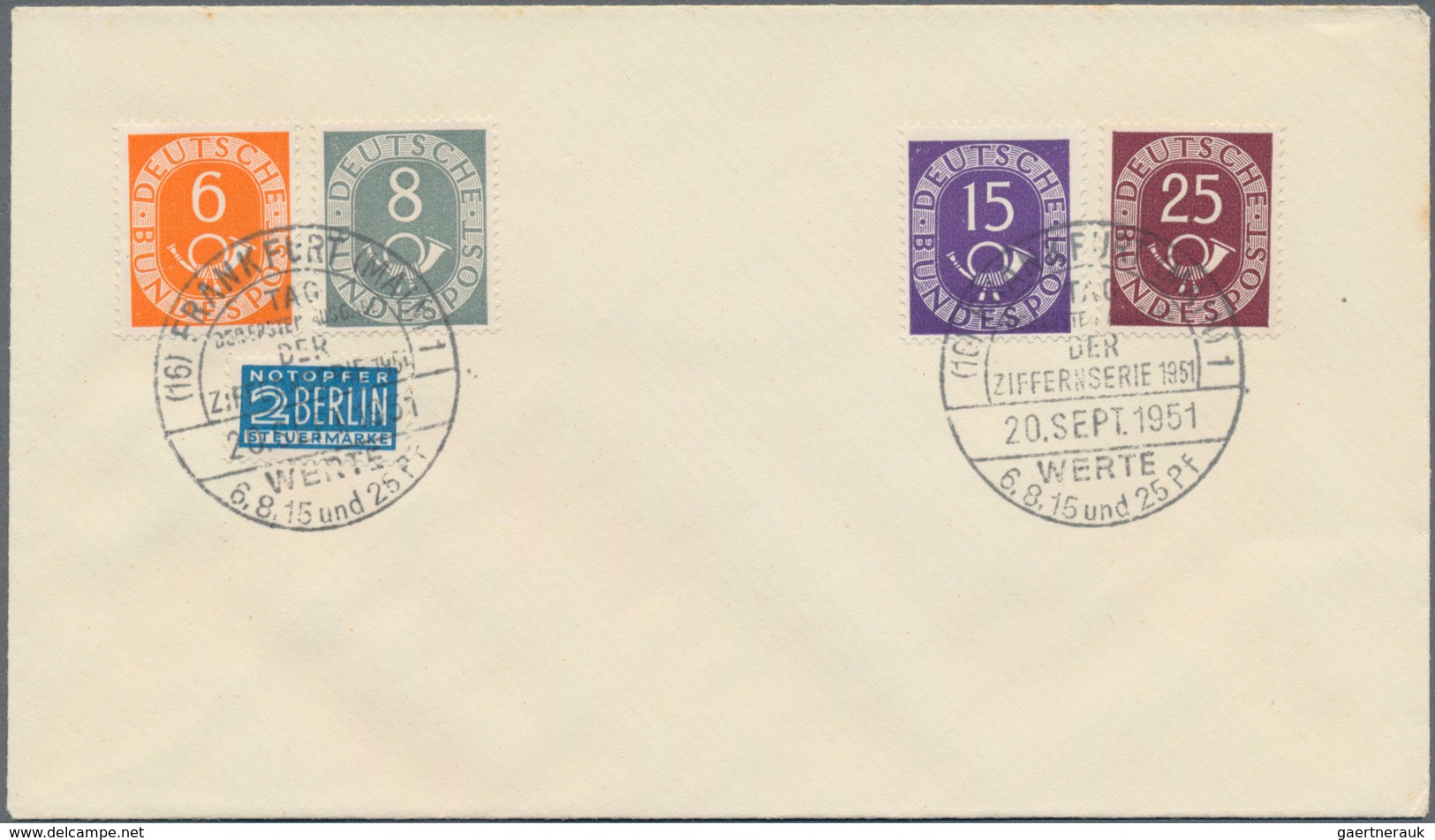 Bundesrepublik Deutschland: 1951/1952. Absolut perfekte Luxus FDC Serie. 5x "Sieger"-FDC's, 40+60 Pf