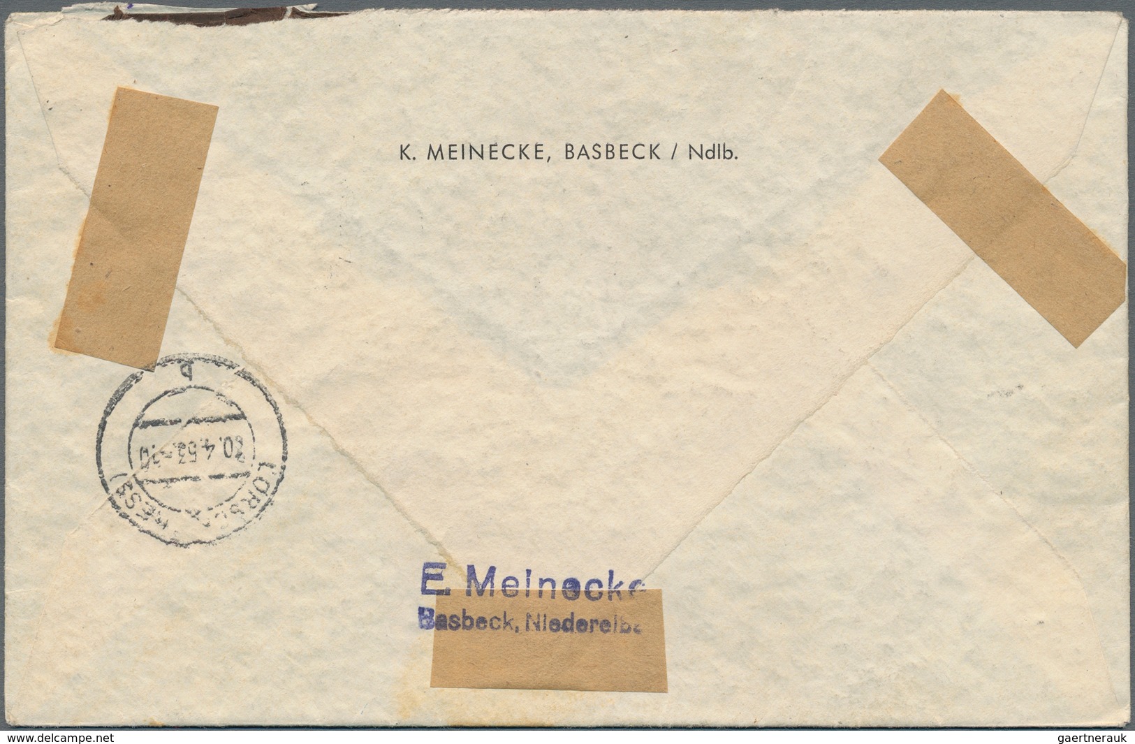 Bundesrepublik Deutschland: 1953, 30 Pfg. Posthorn Aus Der Bogenecke Rechts Oben Zus. Mit 5x4 Pfg. U - Autres & Non Classés