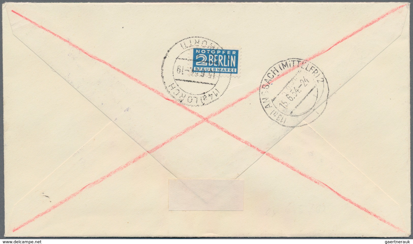 Bundesrepublik Deutschland: 1954. Heuss 2 DM. Ausgesucht Schöner Luxus-Eilboten-R-Sieger-FDC, Ank.-S - Autres & Non Classés