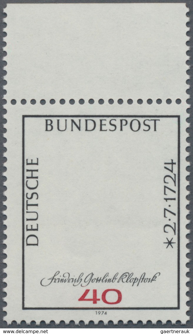 Bundesrepublik Deutschland: 1974, 40 Pf Klopstock, Marke Vom Oberrand Mit Abart "FEHLENDER SCHWARZER - Sonstige & Ohne Zuordnung