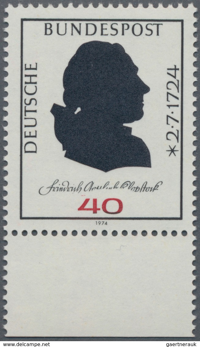 Bundesrepublik Deutschland: 1974, 40 Pf Klopstock, Marke Vom Unterrand Mit Abart "Namenszug Halkreis - Sonstige & Ohne Zuordnung