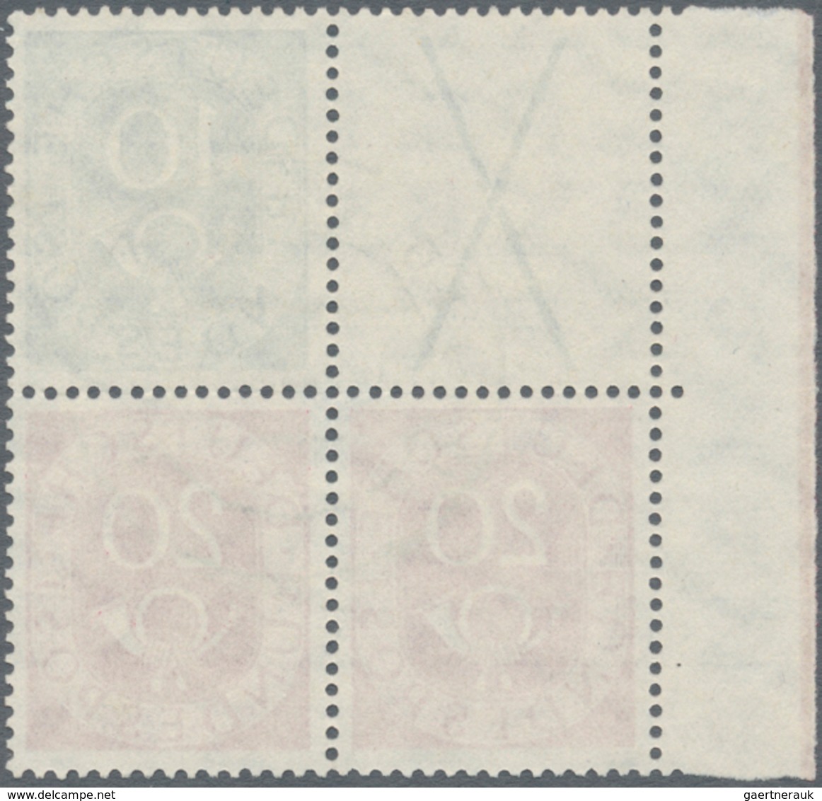 Bundesrepublik - Zusammendrucke: 1951, Posthorn Zusammendruck X/20 Pfg. Und 10/20 Pfg. Als Gestempel - Se-Tenant