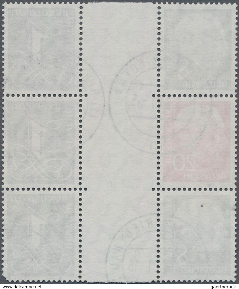 Bundesrepublik - Zusammendrucke: 1960, Heuss Liegendes WZ 8+Z+1 (2x) Sowie 20+Z+1 Im Gestempelten Ne - Zusammendrucke