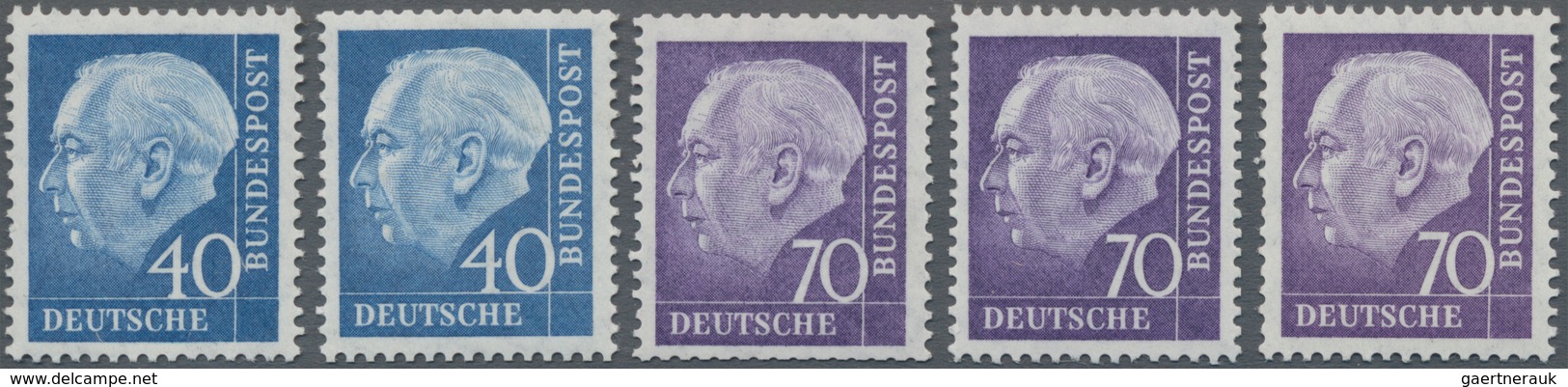 Bundesrepublik - Rollenmarken: 1954/60, HEUSS I/II 5 - 70 Pf überkomplett Mit Glattem Und Geriffelte - Francobolli In Bobina