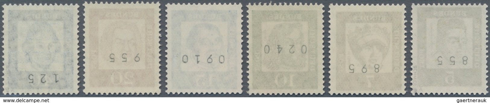 Bundesrepublik - Rollenmarken: 1961, Bedeutende Deutsche 5 - 40 Pfg., 6 Werte Komplett Auf Weißem Pa - Francobolli In Bobina