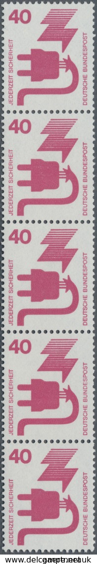 Bundesrepublik - Rollenmarken: 1971, Unfallverhütung 40 (Pf) Mit Blauer Nummer "205" Im Postfrischen - Roller Precancels