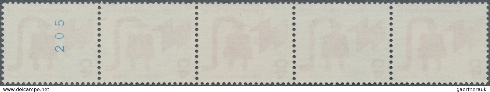 Bundesrepublik - Rollenmarken: 1971, Unfallverhütung 40 (Pf) Mit Blauer Nummer "205" Im Postfrischen - Roulettes