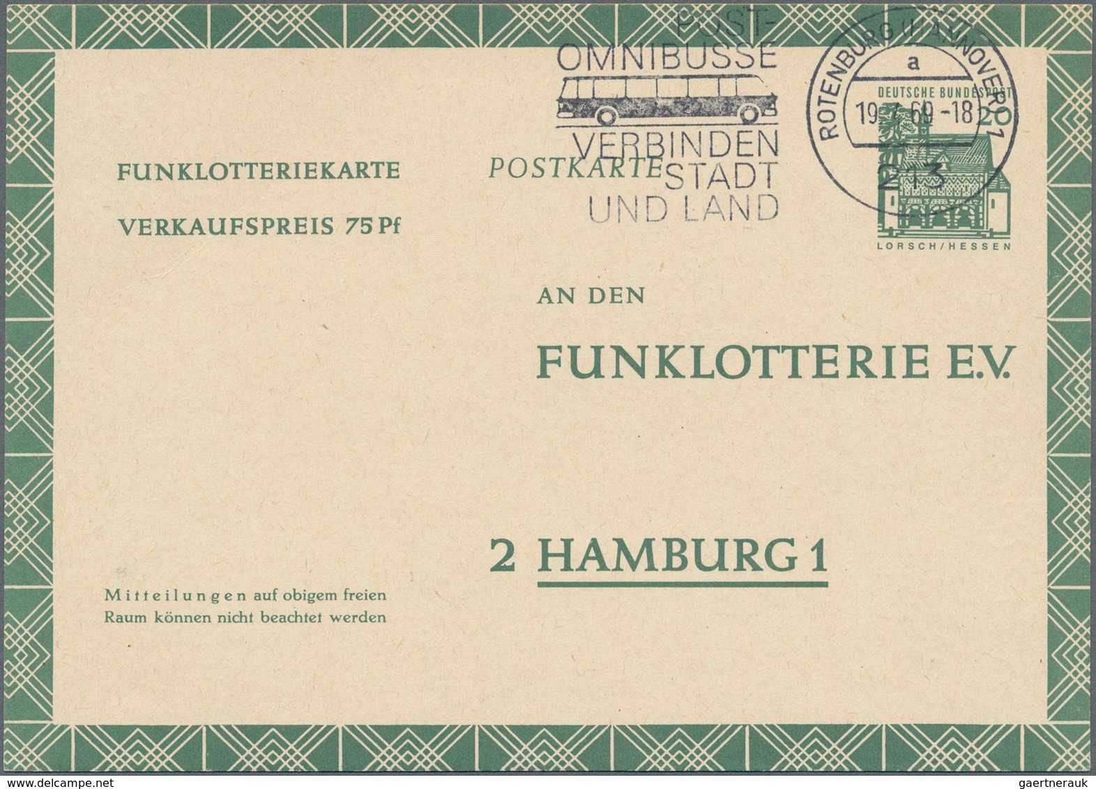 Bundesrepublik - Ganzsachen: 1966, 20 Pf Funklotterie Postkarte, SEHR SELTENEN ABART OHNE LUMOGEN BA - Andere & Zonder Classificatie