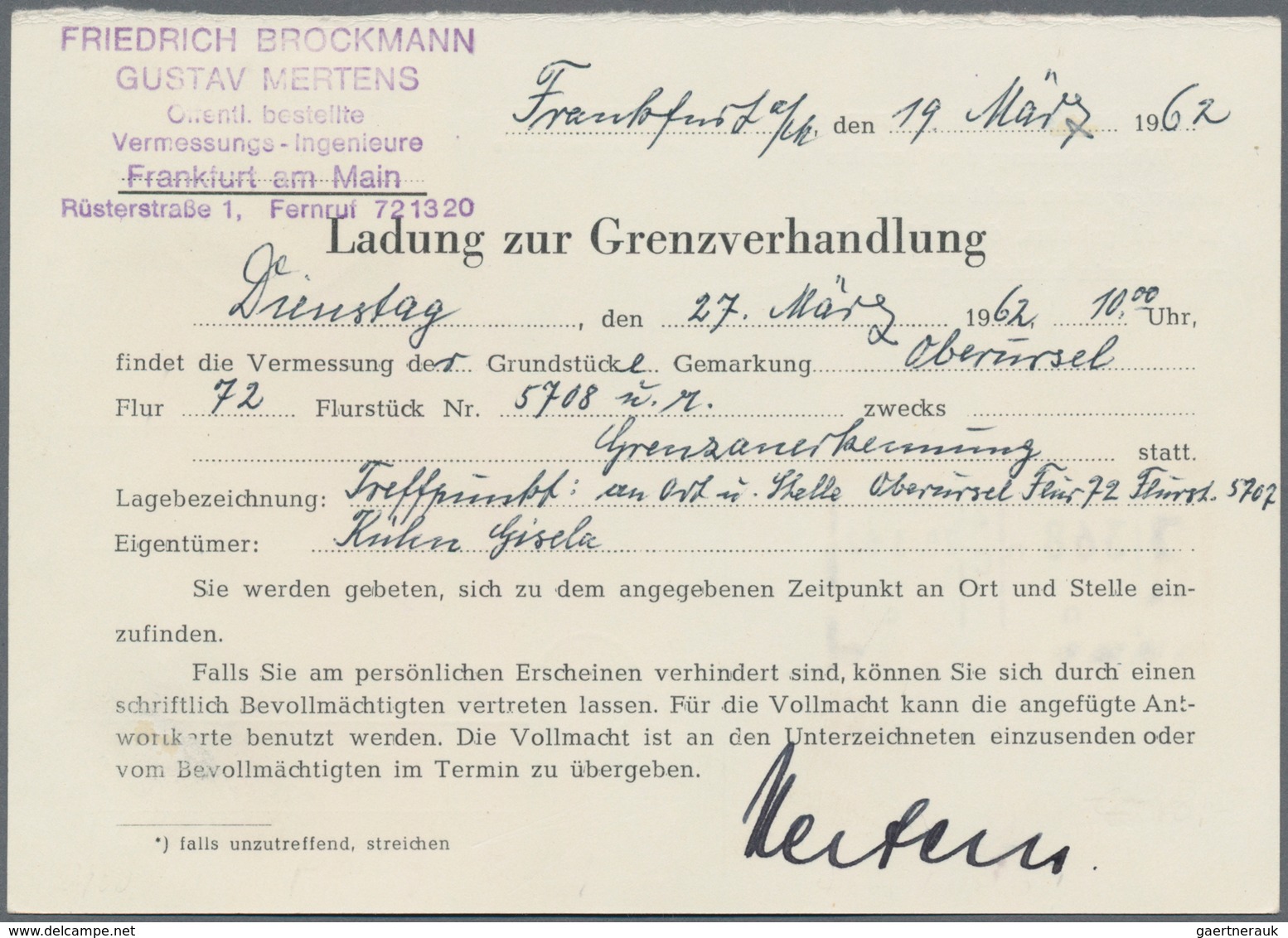 Bundesrepublik - Besonderheiten: 1962, VERSUCHS-EINSCHREIBESTEMPEL, Belege-Trio Mit 3 Verschiedenen - Sonstige & Ohne Zuordnung