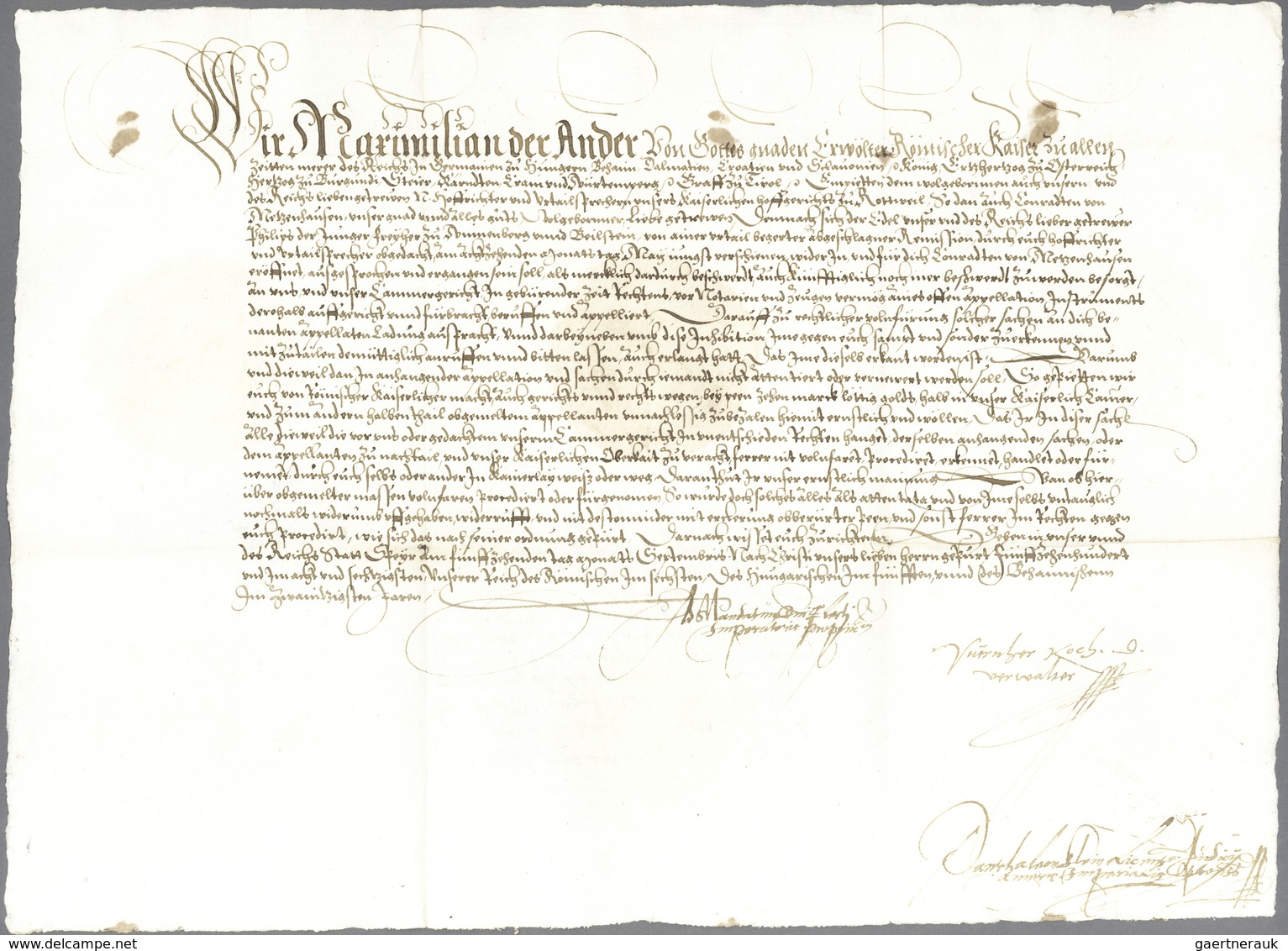 Autographen: 1568, MAXIMILIAN II., Kaiser Des Heiligen Römischen Reiches Deutscher Nation Von 1564-1 - Other & Unclassified