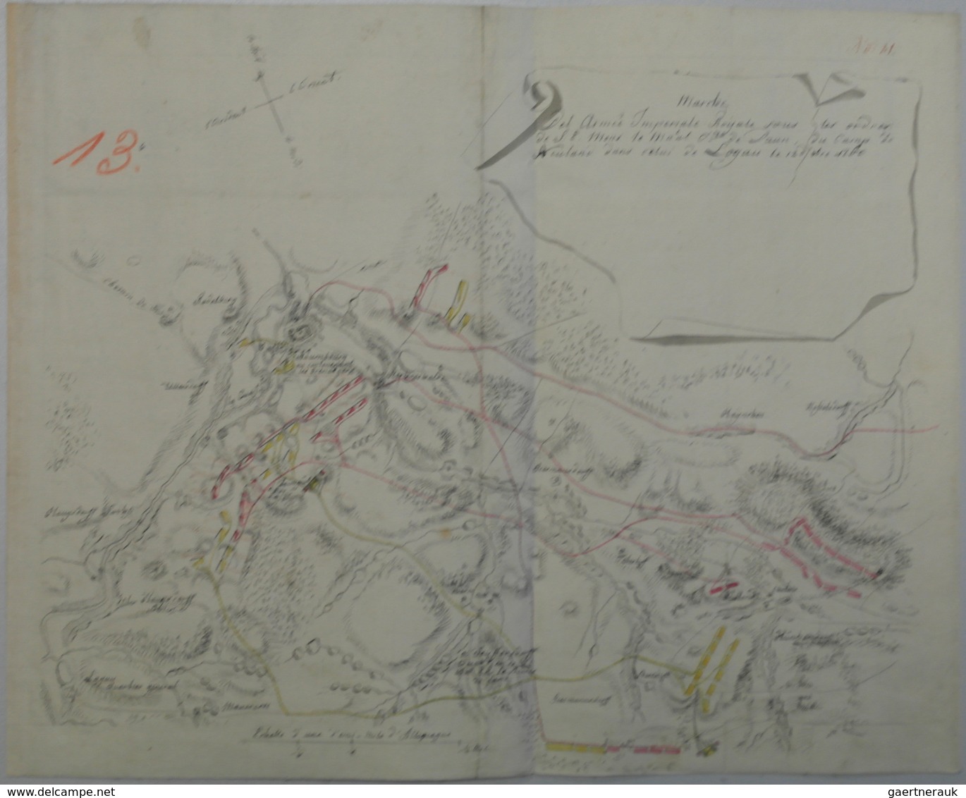 Landkarten Und Stiche: 1760 Austria Seven Years War Battle Map. Original Manuscript (hand-drawn) Map - Aardrijkskunde