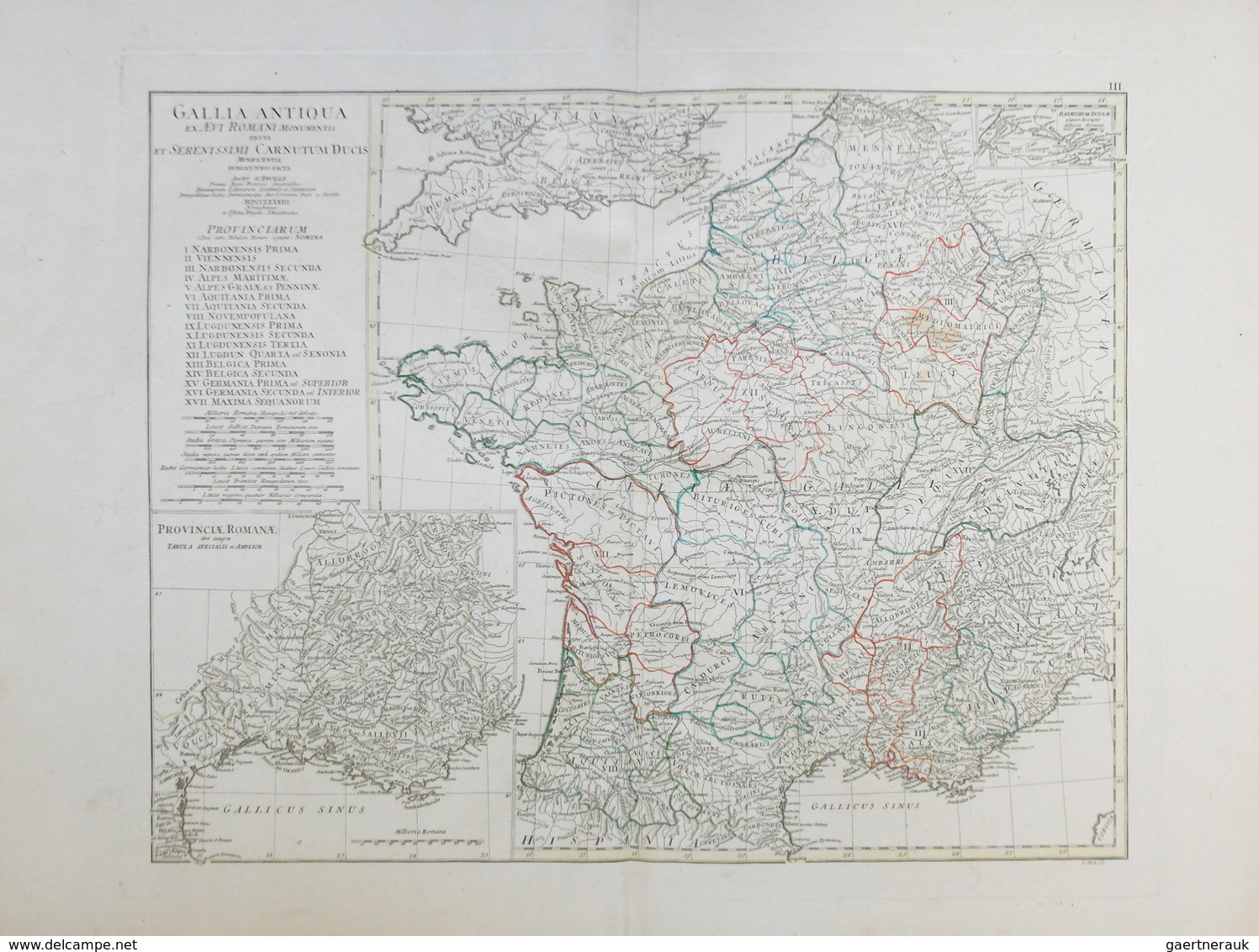 Landkarten Und Stiche: 1784 (ca): Original, Double-page Period Map Of Ancient France, From Jean Bapt - Aardrijkskunde