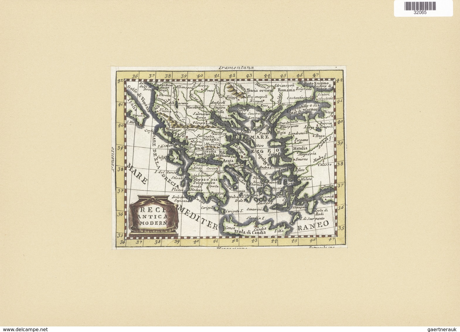 Landkarten Und Stiche: 1787 (ca). Map Of Greece From The Gulf Of Venice And Italy To Crete / Candia - Geography