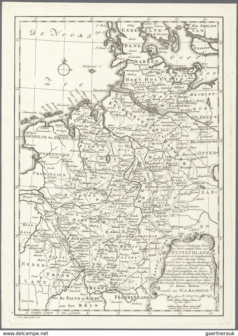 Landkarten Und Stiche: 1786 (ca). Map Of Northern Germany From Denmark To Frankfurt. From A Dutch-la - Aardrijkskunde