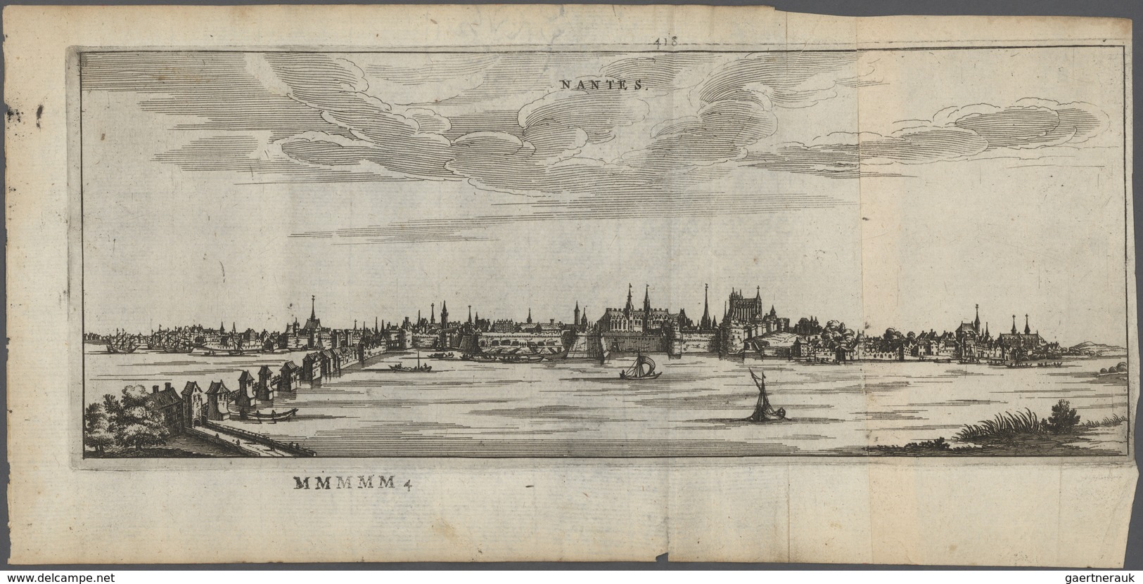 Landkarten Und Stiche: 1679. Nantes City Bird's-eye Map From The 1679 Dutch Produced Atlas Of France - Geographie