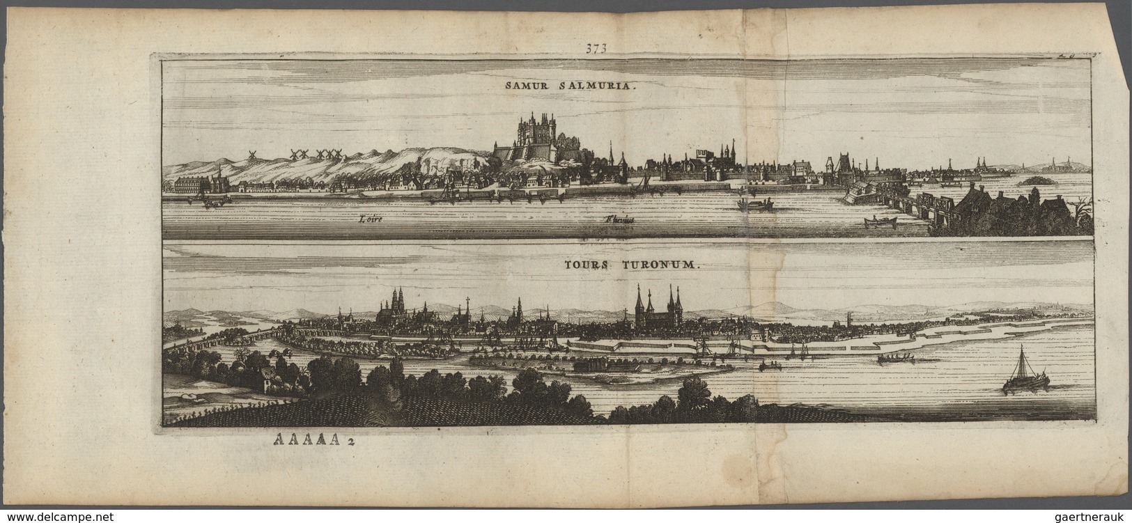 Landkarten Und Stiche: 1679 (ca.) Two-in-one City Bird's-eye Map From The 1679 Dutch Produced Atlas - Geography