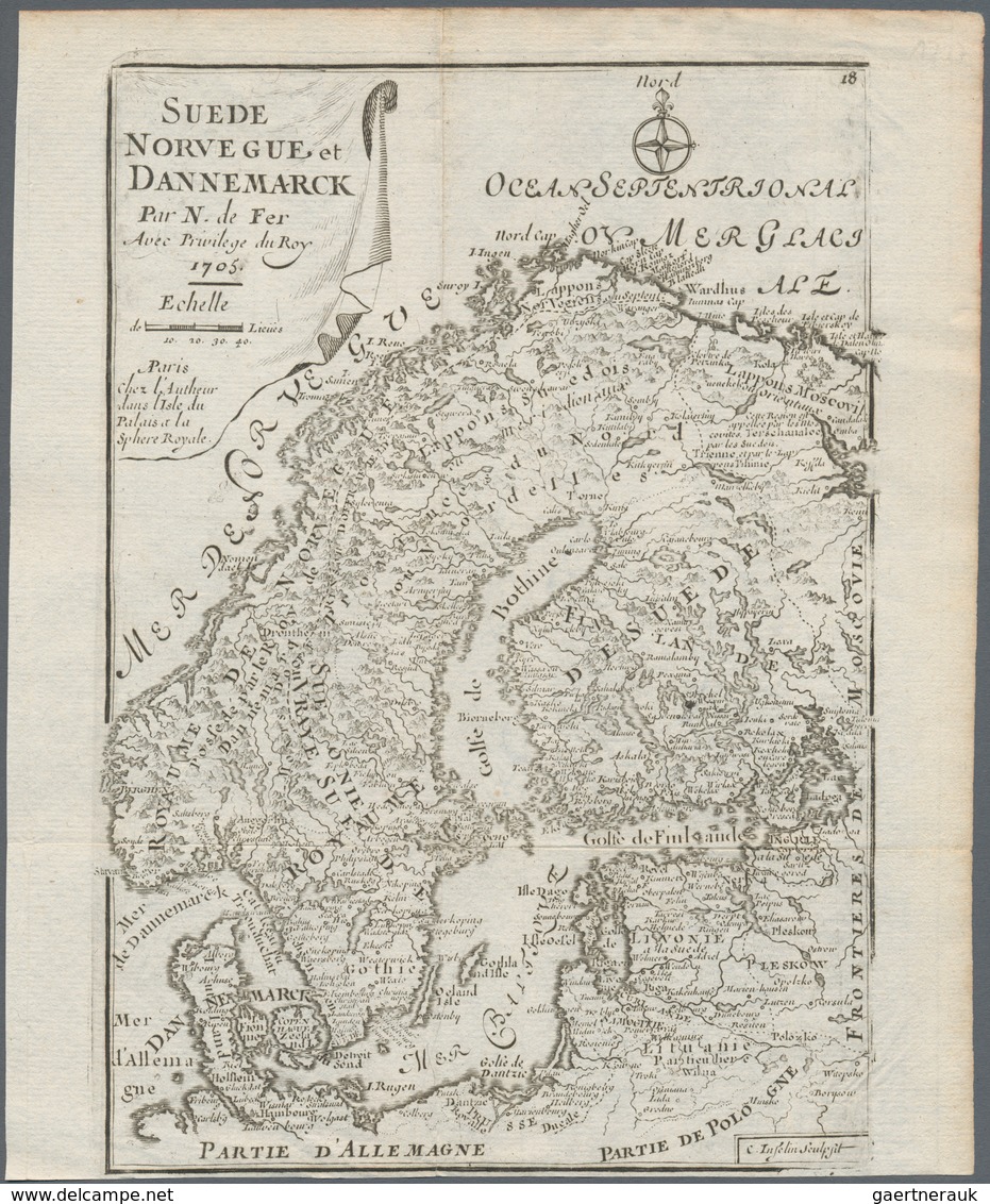 Landkarten Und Stiche: 1754 (ca). Map Of Scandinavia Including Sweden, Denmark + Jutland, Norway, La - Geography