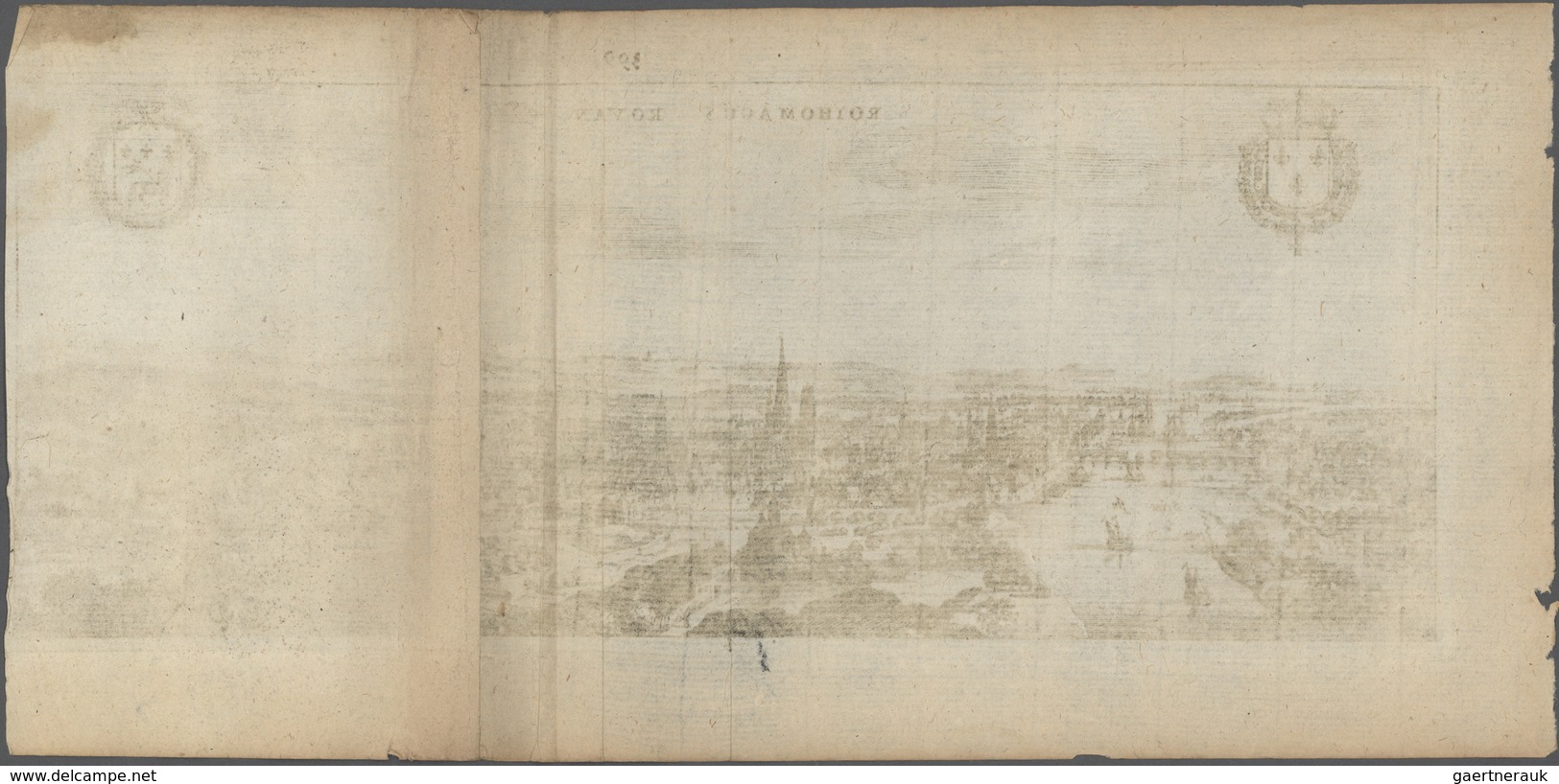 Landkarten Und Stiche: Rouan City Bird's-eye Map From The 1679 Dutch Produced Atlas Of France 'De Fr - Géographie