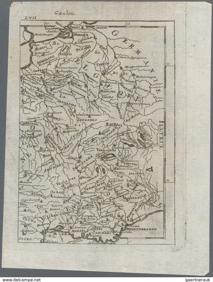 Landkarten Und Stiche: 1686. Gaul. Lovely Little Map From A German Language Edition Of Alain Mallet' - Aardrijkskunde