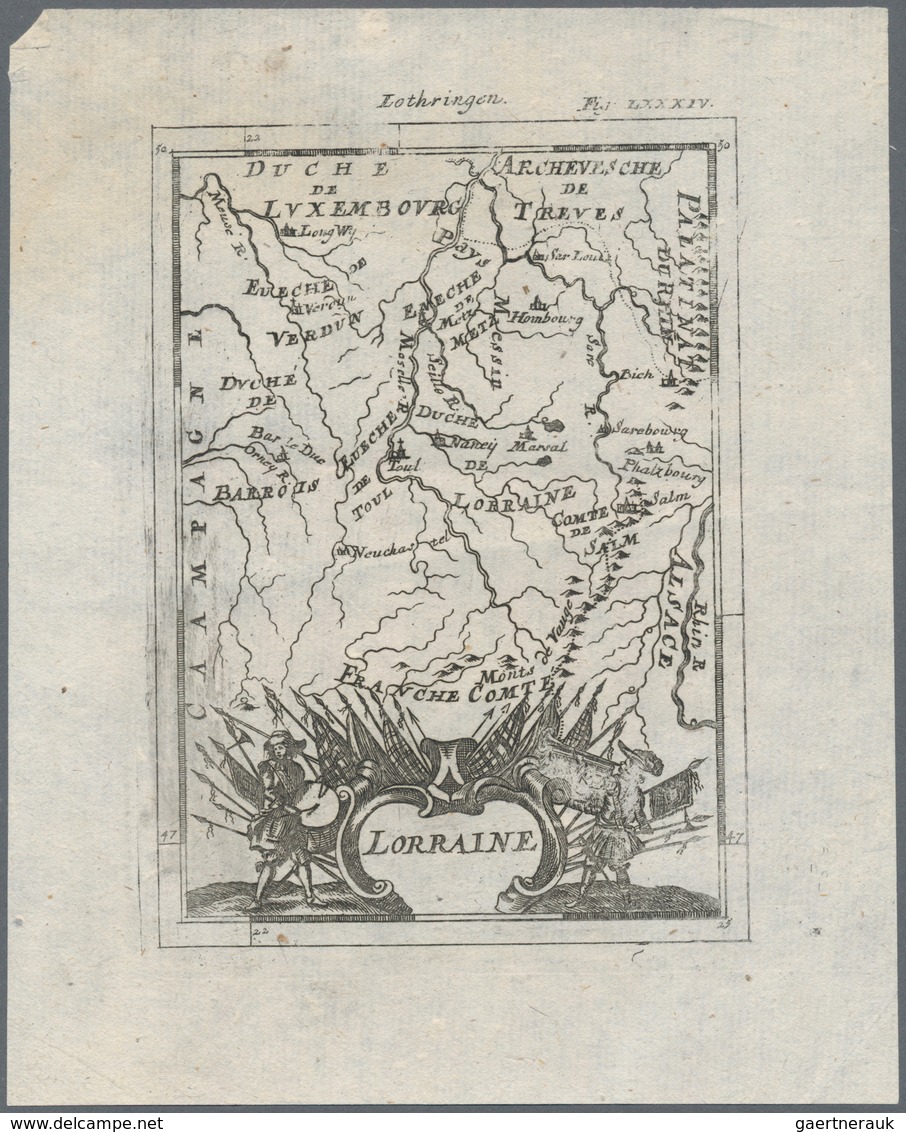 Landkarten Und Stiche: 1686.Lorraine. Lovely Little Map From A German Language Edition Of Alain Mall - Geografía