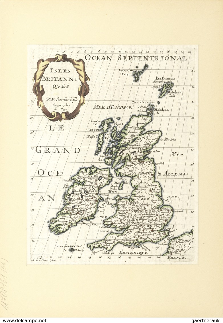 Landkarten Und Stiche: 1734. Isles Britanniques, P. N. Sanson Le'fils Geographe Du Roy, By Nicolas S - Géographie