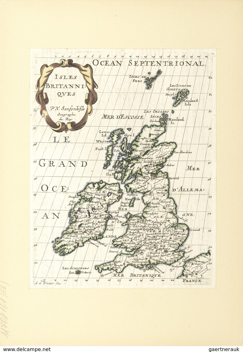 Landkarten Und Stiche: 1734. Isles Britanniques, P. N. Sanson Le'fils Geographe Du Roy, By Nicolas S - Aardrijkskunde