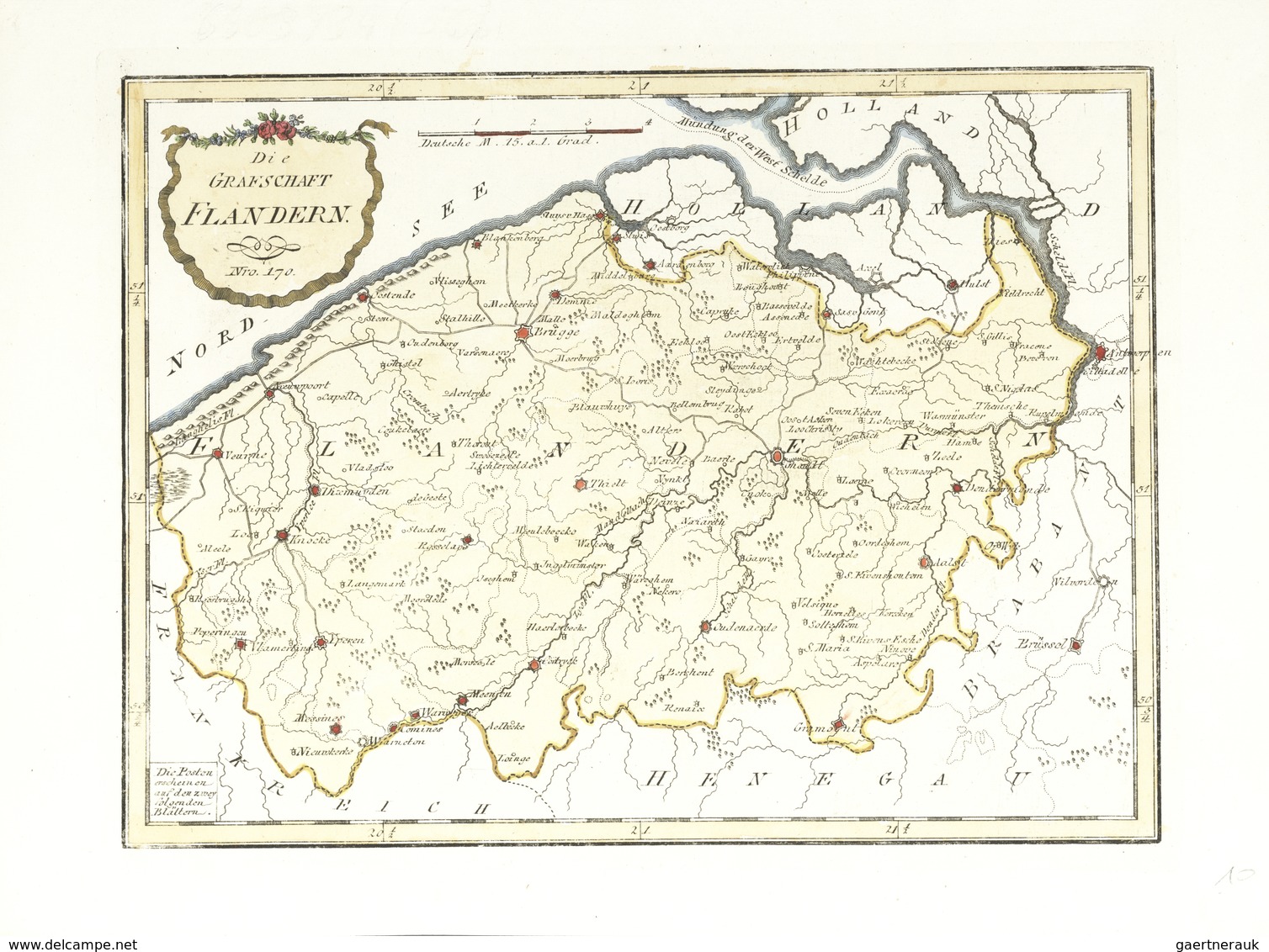 Landkarten Und Stiche: 1789. "Die Grafschaft Flandern" From "Schauplatz Der Funf Theile Der Welt", F - Aardrijkskunde